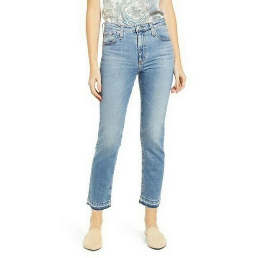 Ag Adriano Goldschmied The Isabelle High-Rise Straight Leg Crop Jeans Size 29